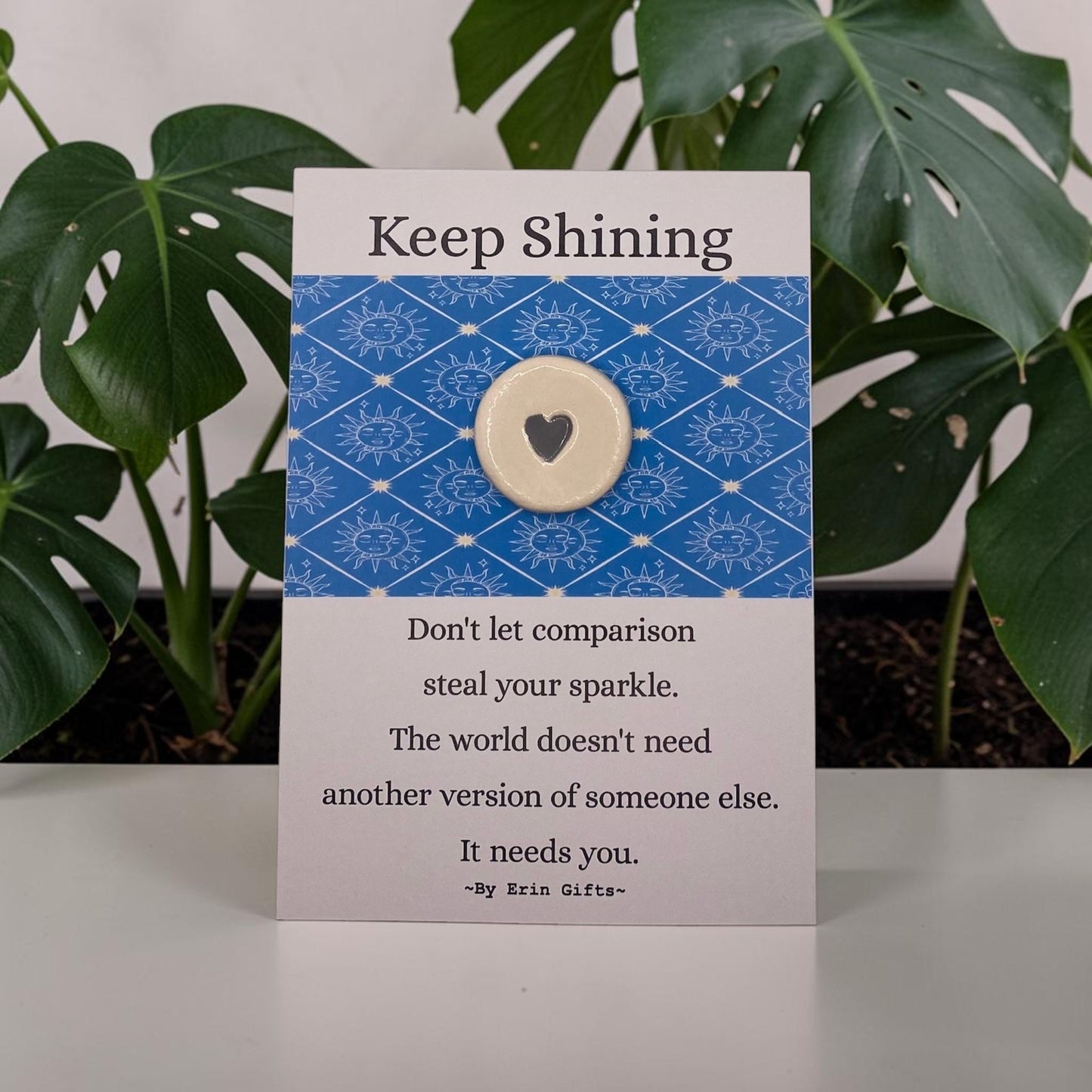' Keep Shining ' Ceramic Wish Token and Card