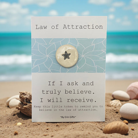 Law of Attraction   Ceramic Wish Token and Card
