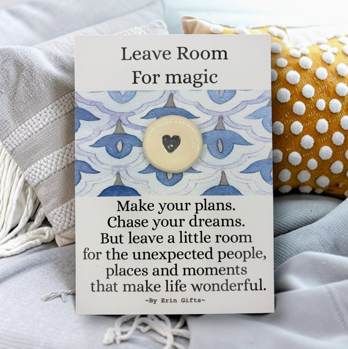 ' Leave Room for Magic ' Ceramic Wish Token and Card