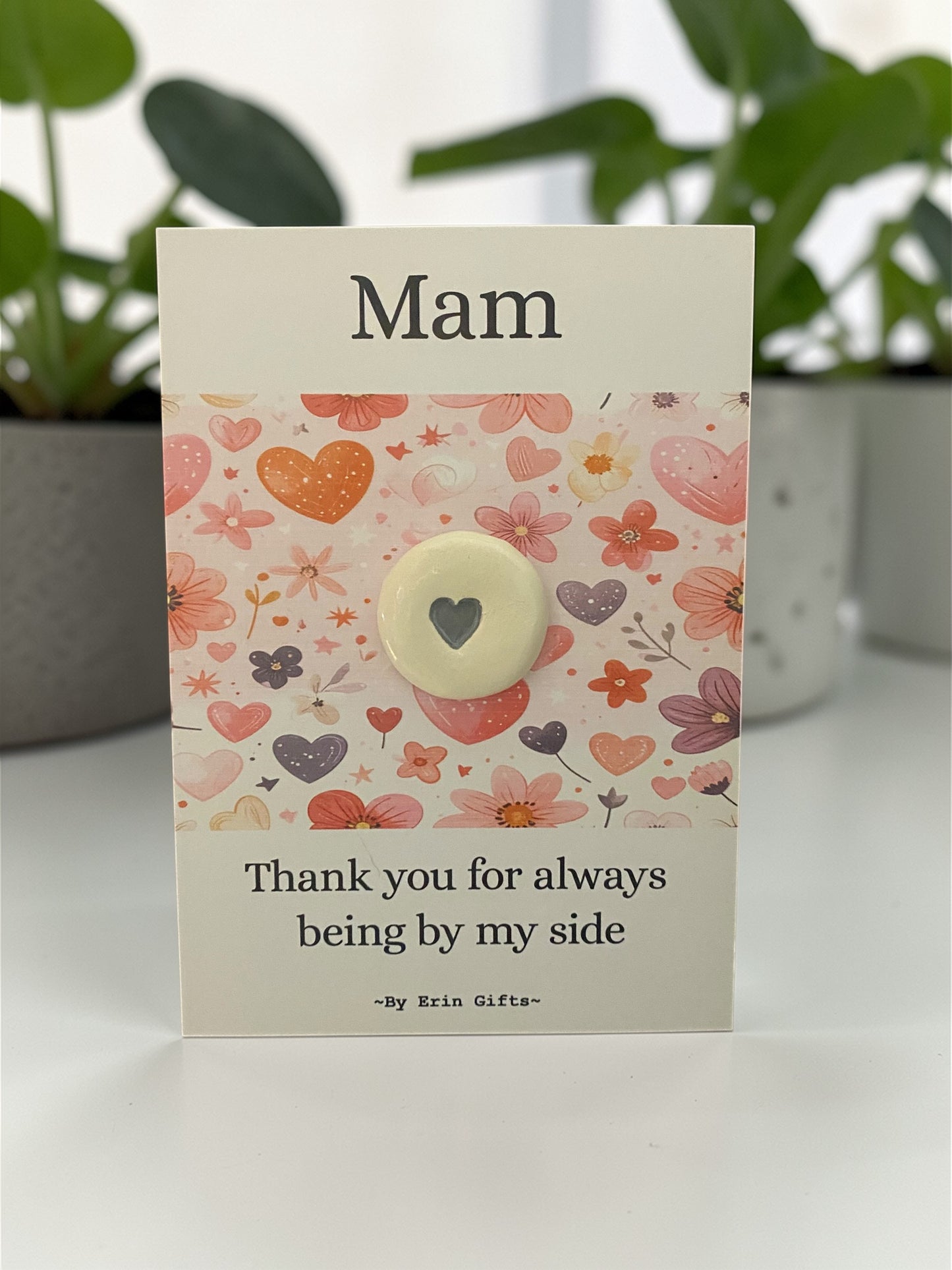 Mam, Thankyou...  Ceramic Wish Token and Card