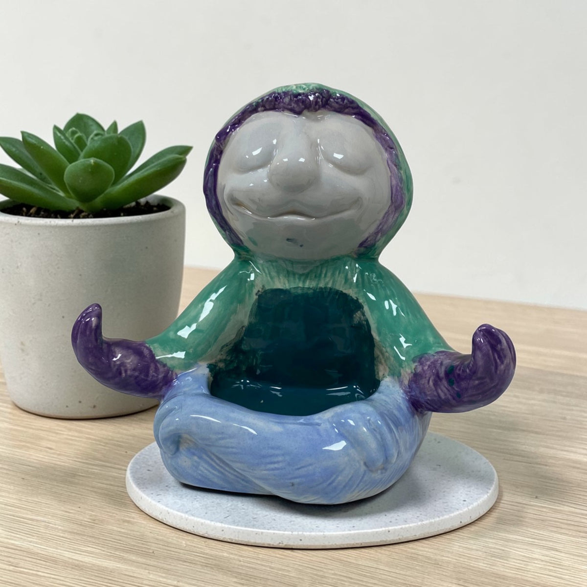 Meditating Sloth Tealight / Incense Holder