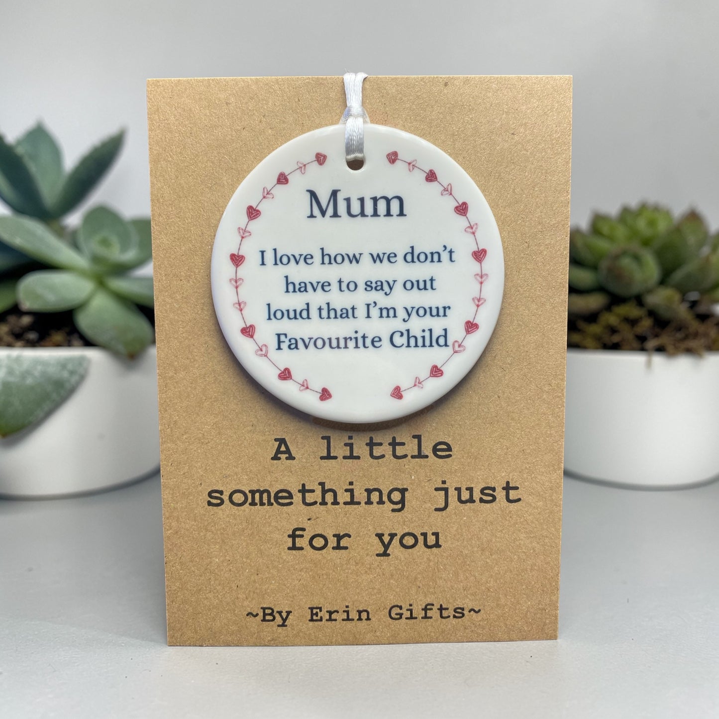 Mum Favourite Blue...  A Little Something Card and Ceramic Keepsake gift