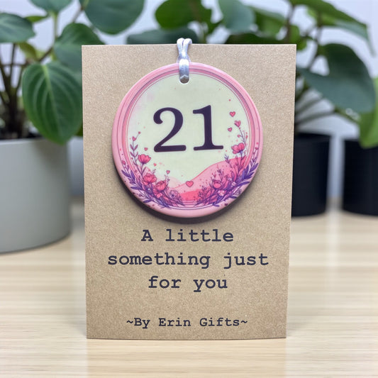21 - pinks  A Little Something Card and Ceramic Keepsake gift