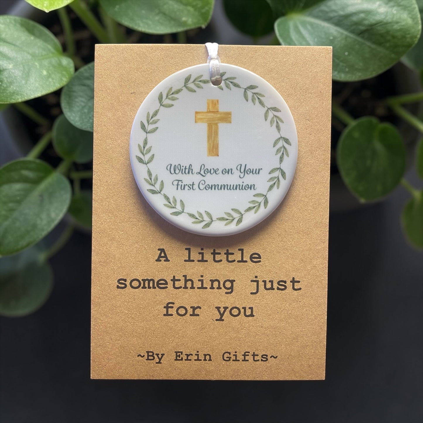 First Communion  A Little Something Card and Ceramic Keepsake gift