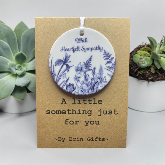Heartfelt Sympathy  A Little Something Card and Ceramic Keepsake gift