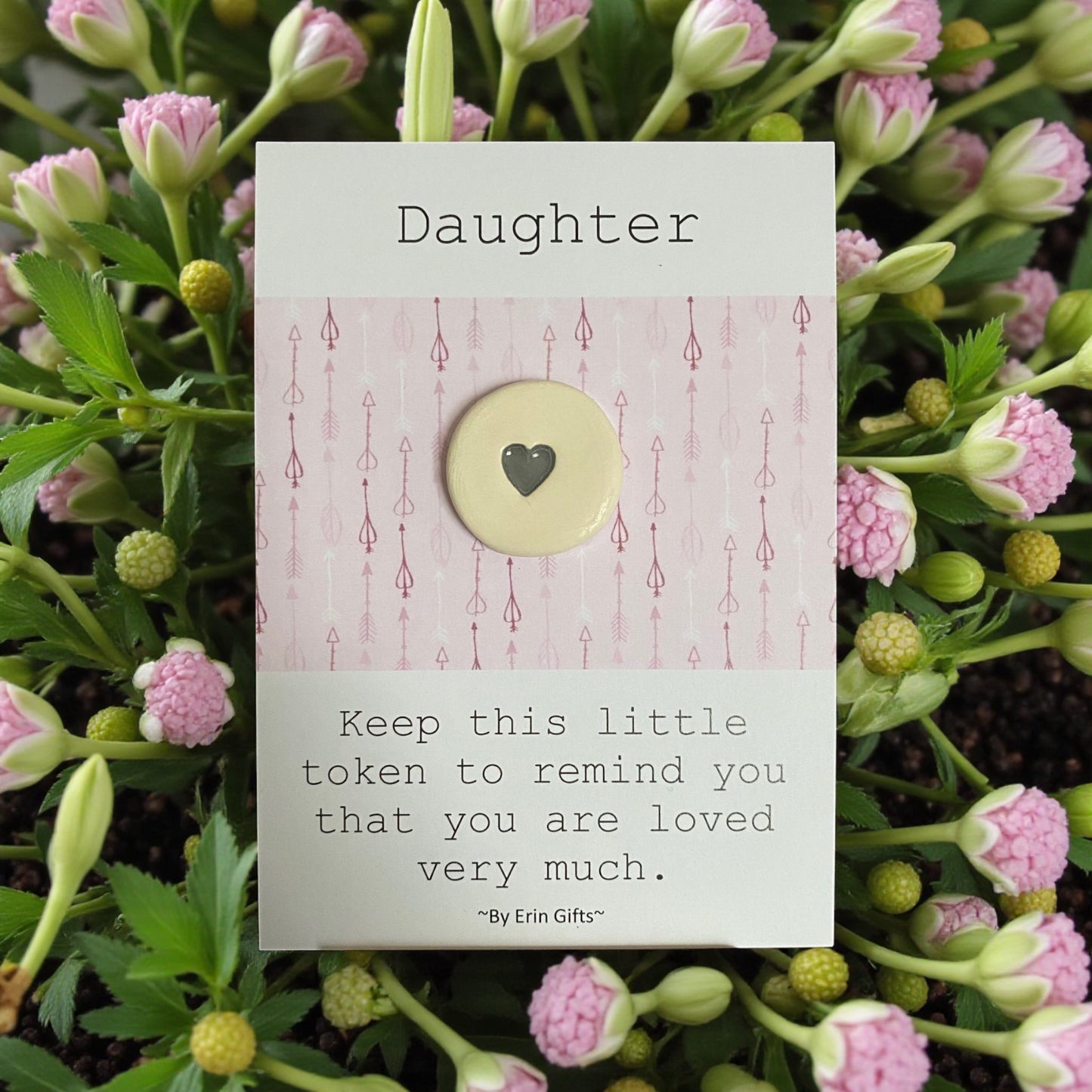 Daughter (Pink Card)   Ceramic Wish Token and Card
