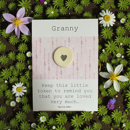 Granny (Pink Card)  Ceramic Wish Token and Card