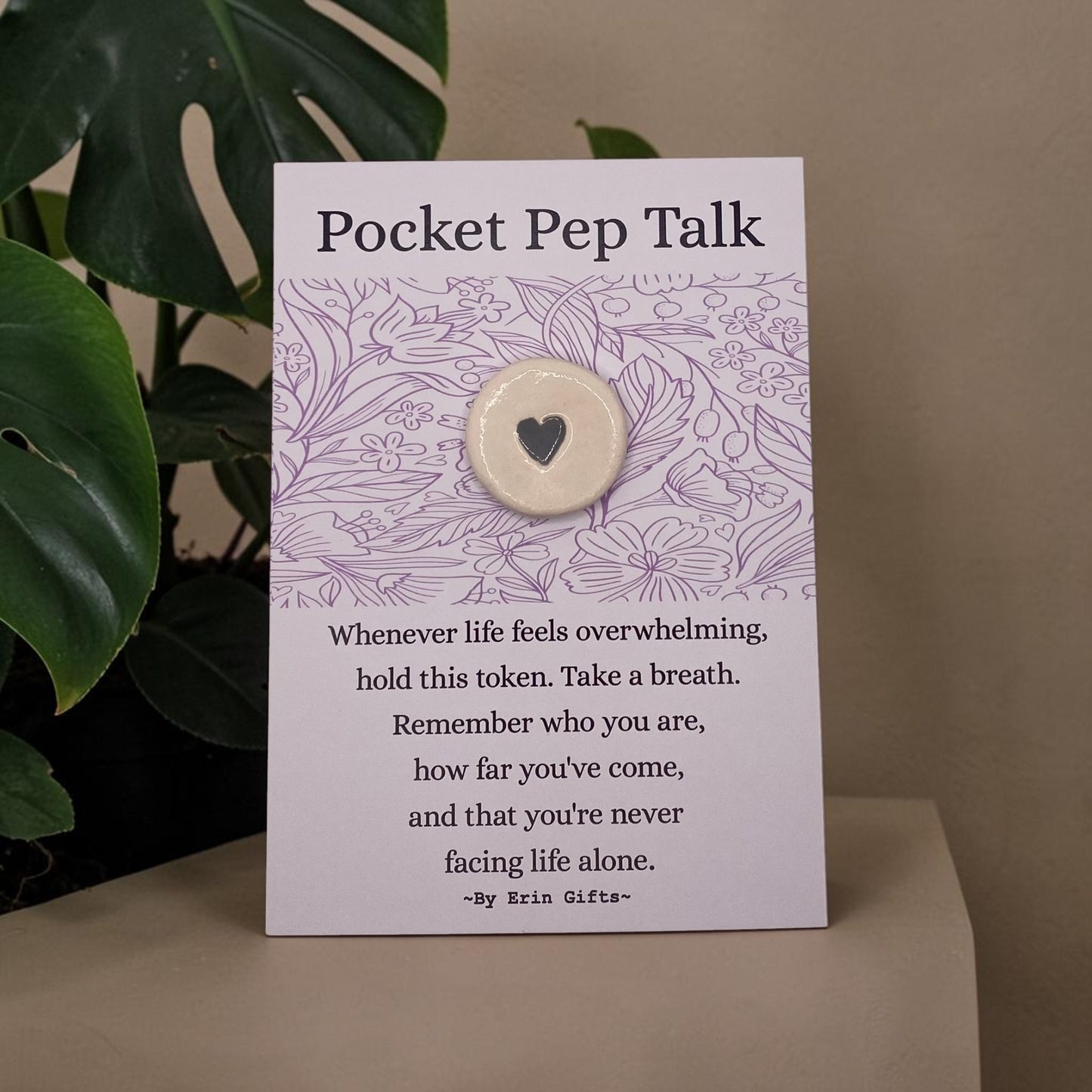 ' Pocket Pep Talk ' Ceramic Wish Token and Card