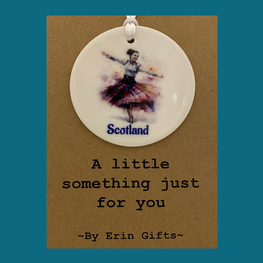 Highland Dancer -  A Little Something Card and Ceramic Keepsake gift