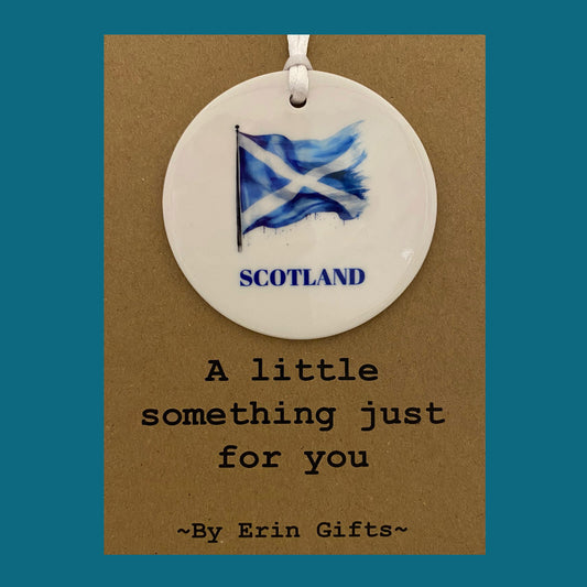 Scottish Saltire -  A Little Something Card and Ceramic Keepsake gift