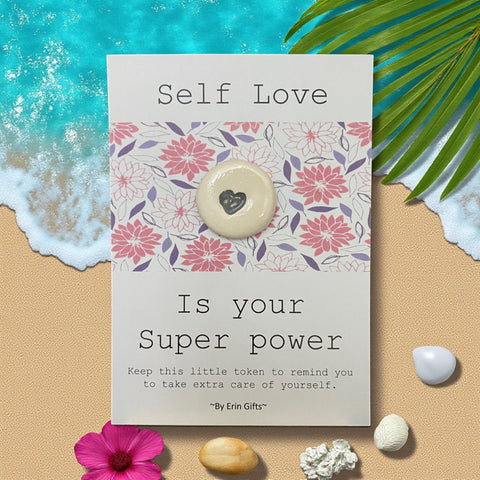 Self Love  Ceramic Wish Token and Card