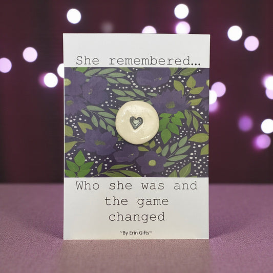 She Remembered... Ceramic Wish Token and Card