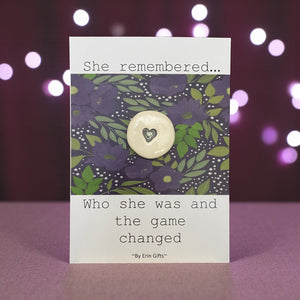 She Remembered... Ceramic Wish Token and Card
