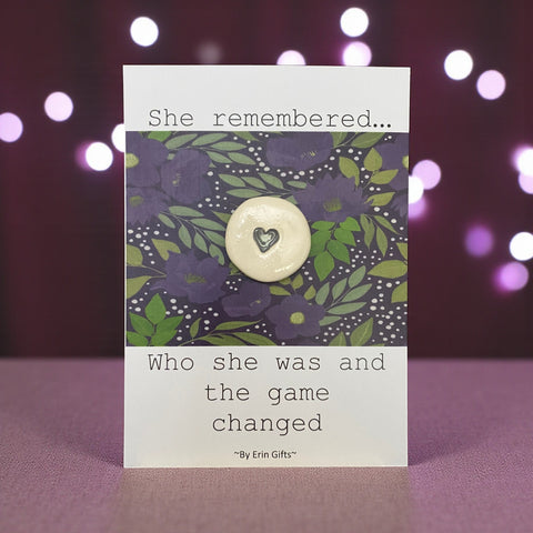 She Remembered... Ceramic Wish Token and Card