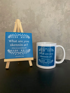What are You Skennin at?  Mug and Coaster