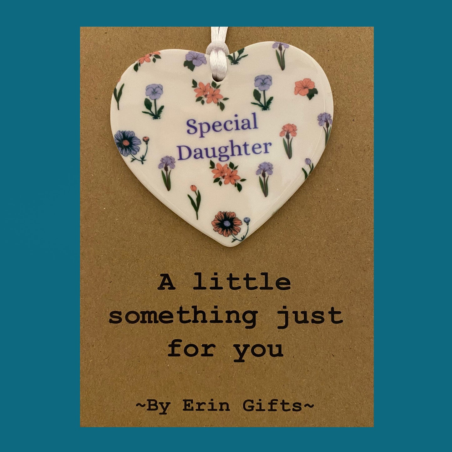 Special Daughter -  A Little Something Card and Ceramic Keepsake gift