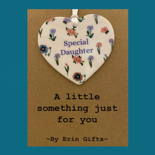 Special Daughter -  A Little Something Card and Ceramic Keepsake gift