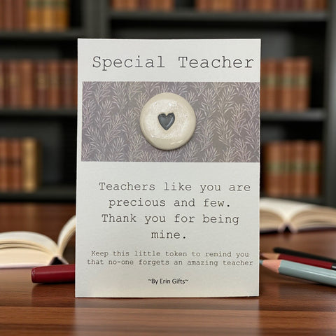 Special Teacher  Ceramic Wish Token and Card