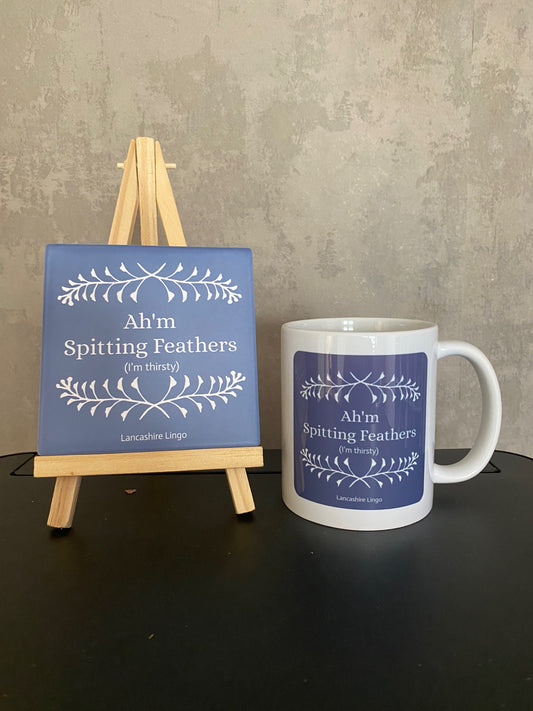 A'hm Spitting Feathers Mug and Coaster
