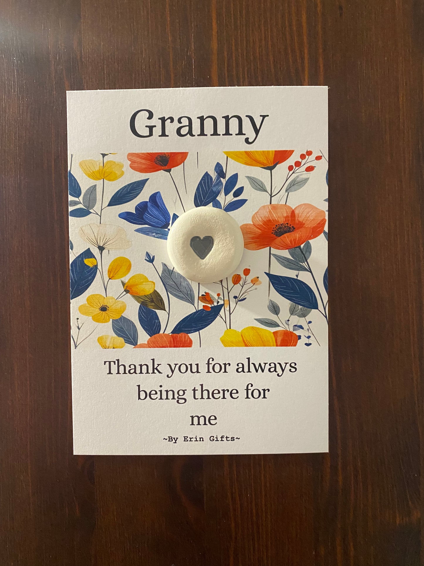 Granny, Thank you...  Ceramic Wish Token and Card