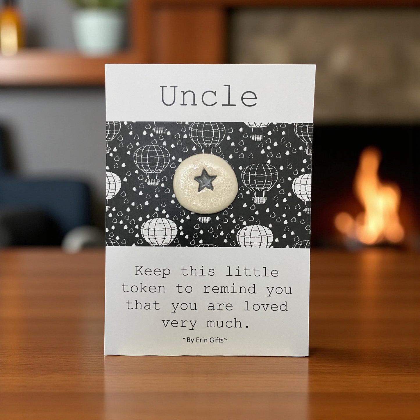 Uncle  Ceramic Wish Token and Card