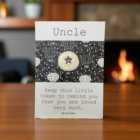 Uncle  Ceramic Wish Token and Card