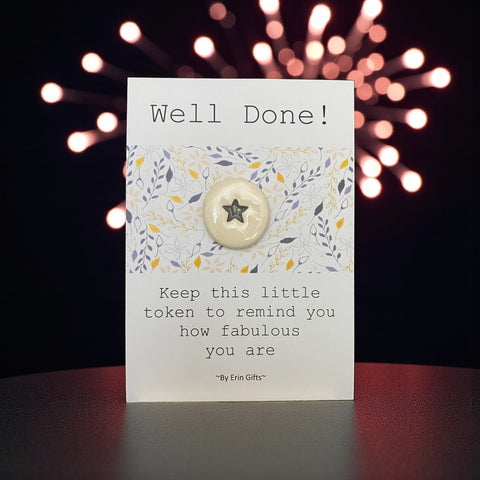 Well Done  Ceramic Wish Token and Card