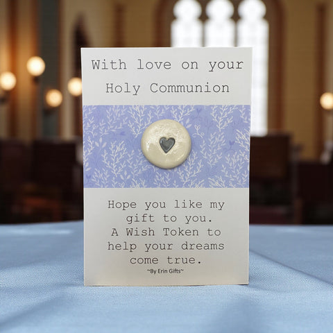 On Your Holy Communion   Ceramic Wish Token and Card