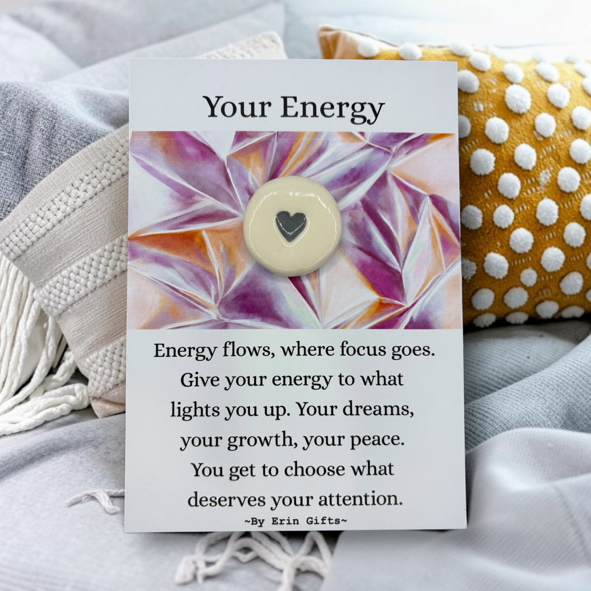 ' Your Energy ' Ceramic Wish Token and Card