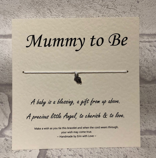 B - Mummy To Be (White Bracelet)  Wish Bracelet