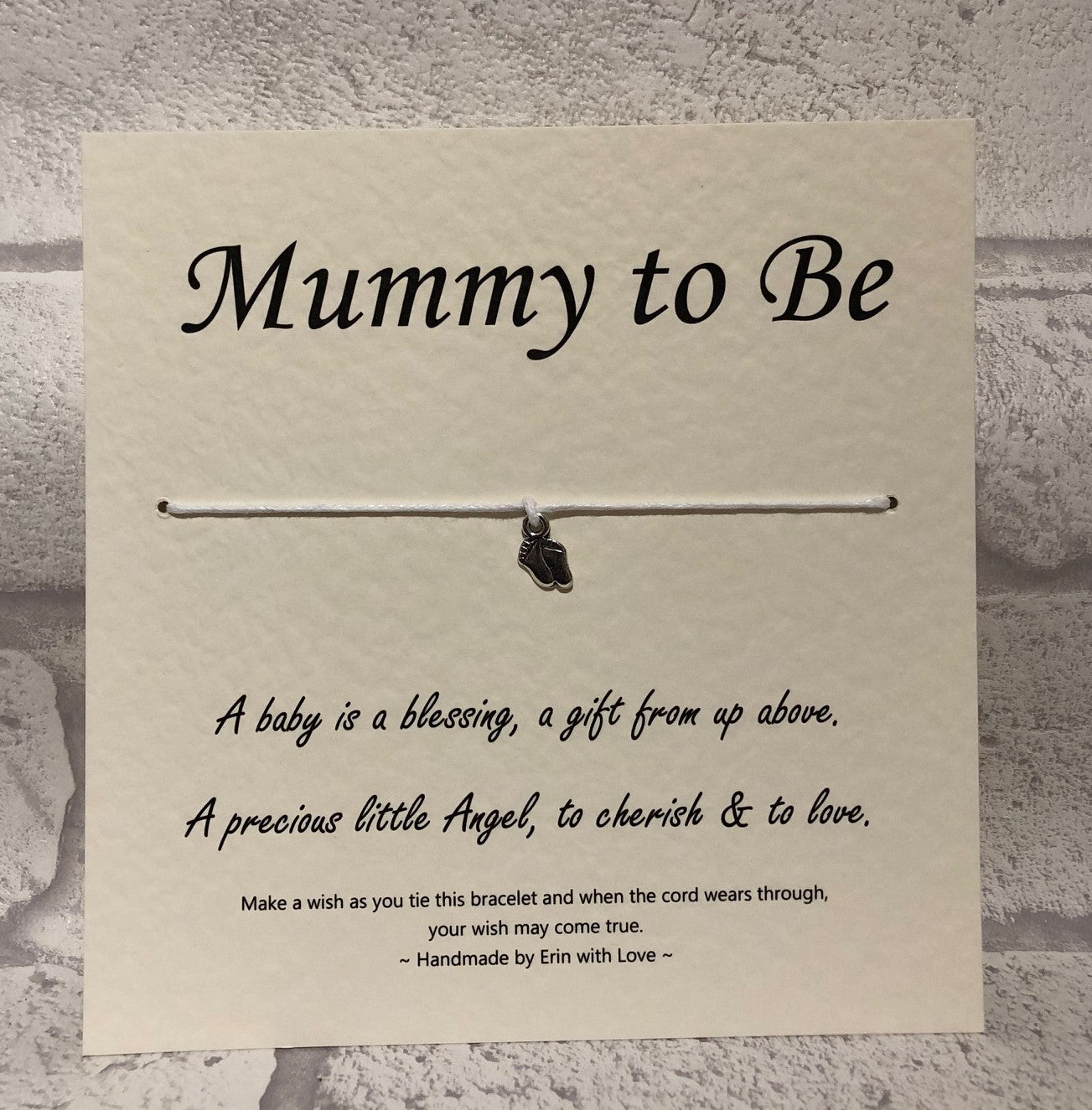 B - Mummy To Be (White Bracelet)  Wish Bracelet