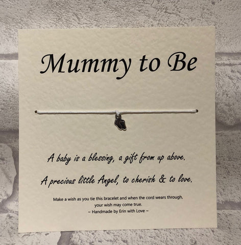 B - Mummy To Be (White Bracelet)  Wish Bracelet