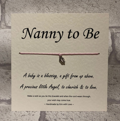 B - Nanny To Be  (Pink) Wish Bracelet