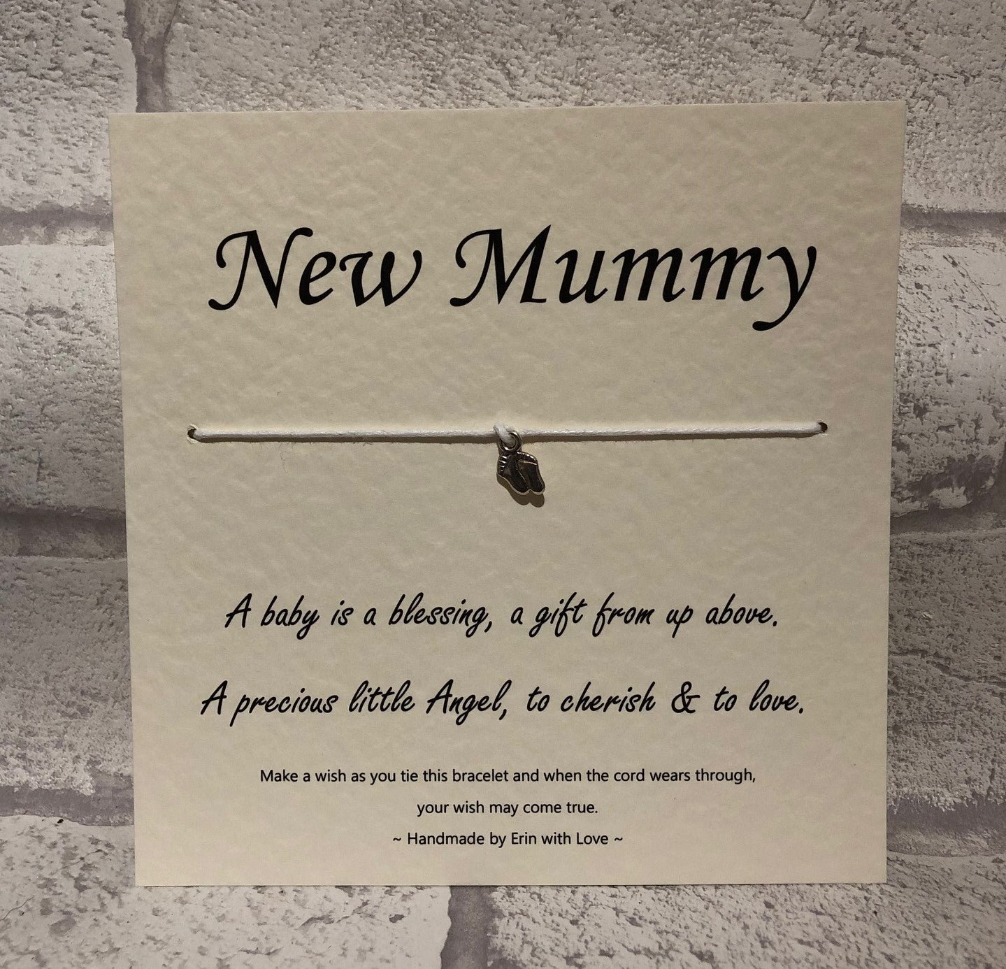 B - New Mummy (White Cord) Wish Bracelet