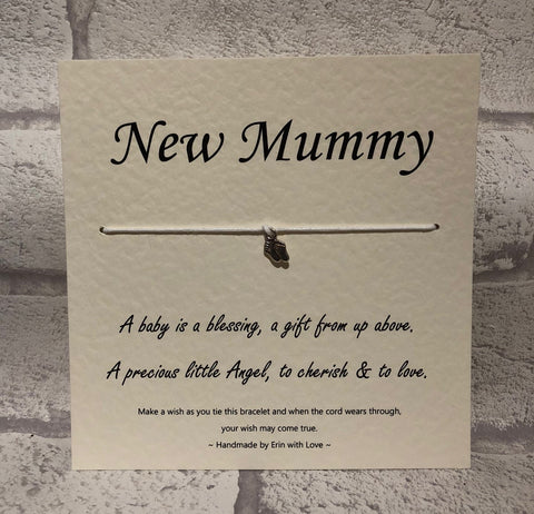 B - New Mummy (White Cord) Wish Bracelet