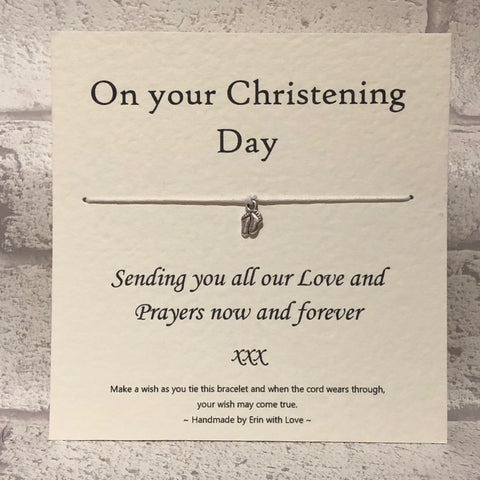 C - On Your Christening, Love And Prayers.  Wish Bracelet