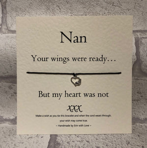 Nan, Your Wings Were Ready....  Wish Bracelet