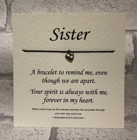 Sister, Your Spirit....  Wish Bracelet