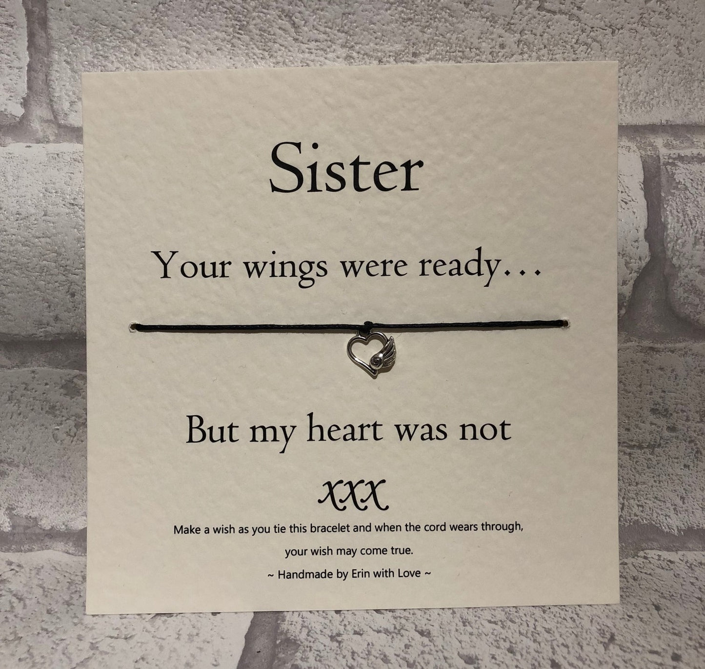 Sister, Your Wings Were Ready....  Wish Bracelet