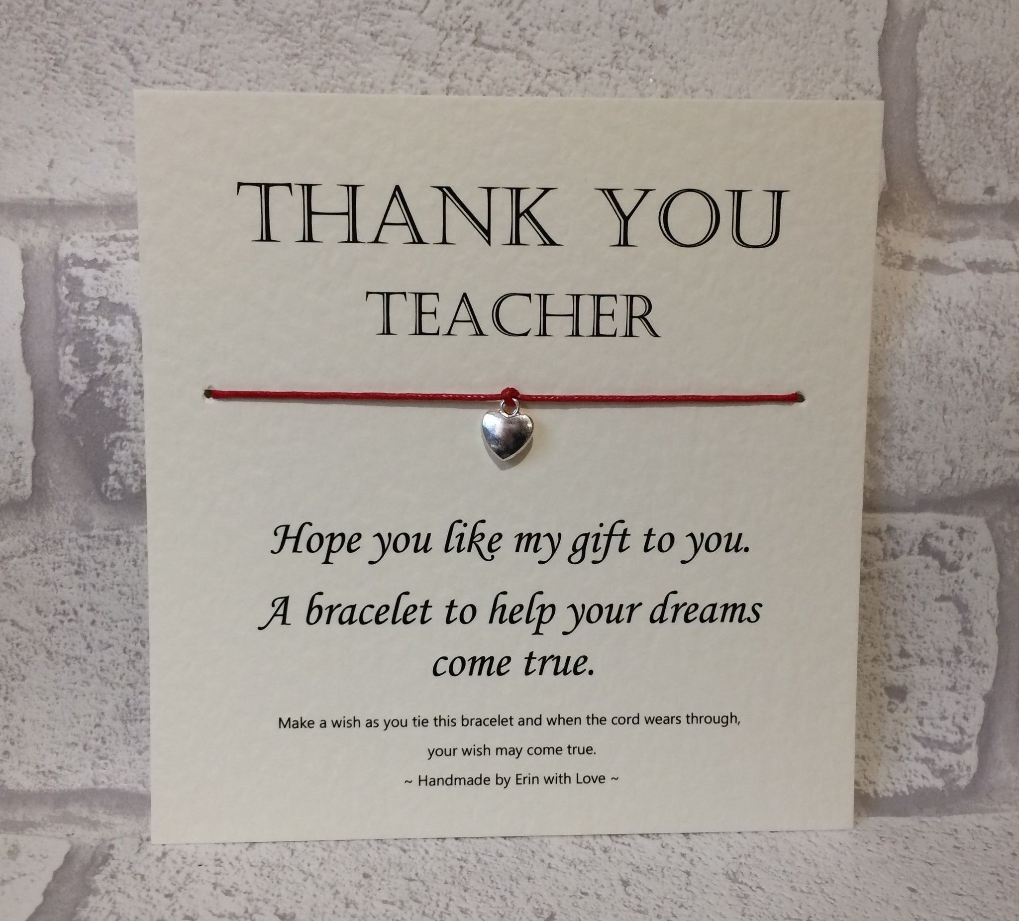 Thankyou Teacher...  Wish Bracelet