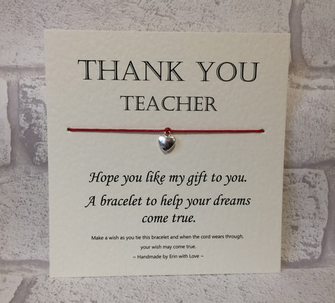 Thankyou Teacher...  Wish Bracelet