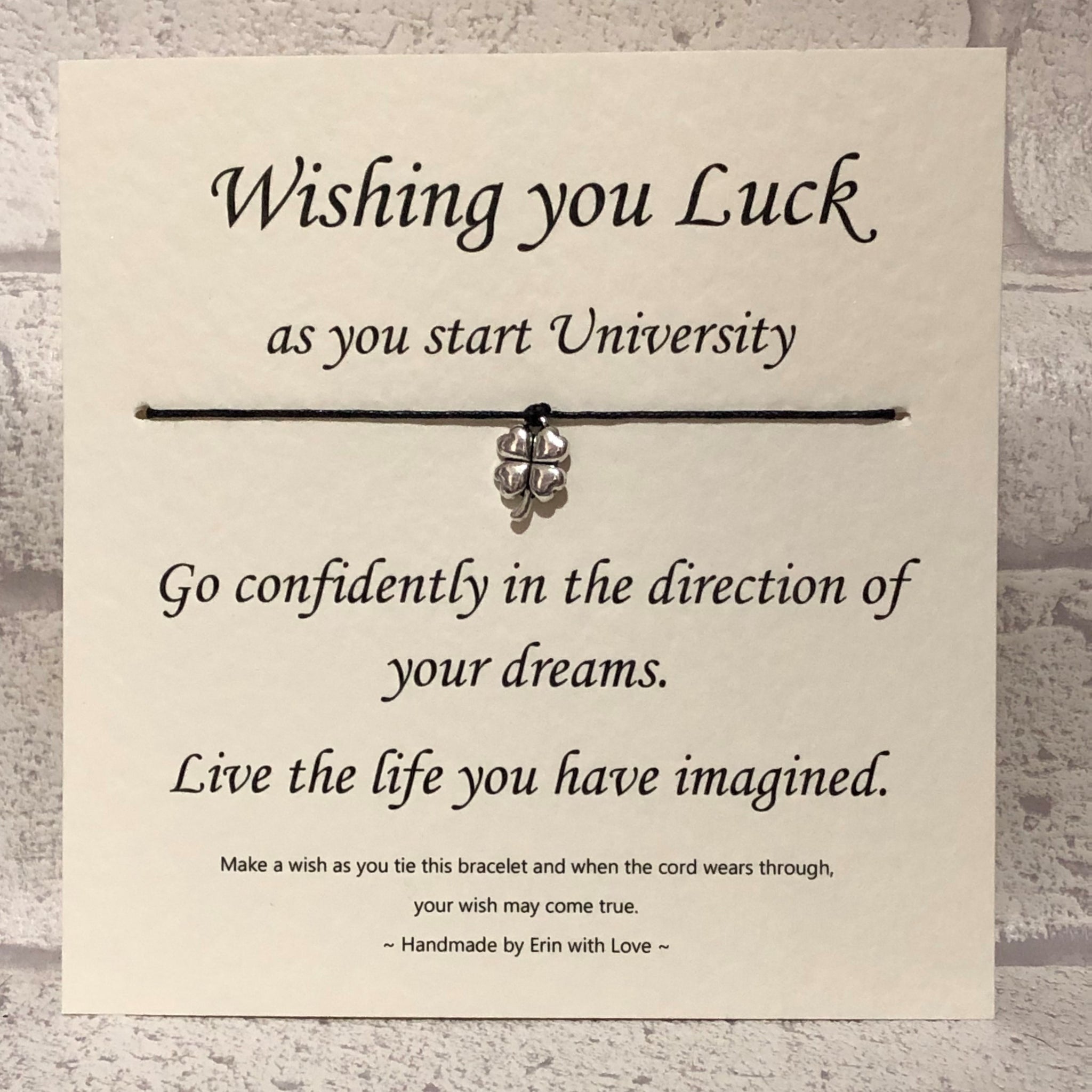 Good Luck At University...  Wish Bracelet