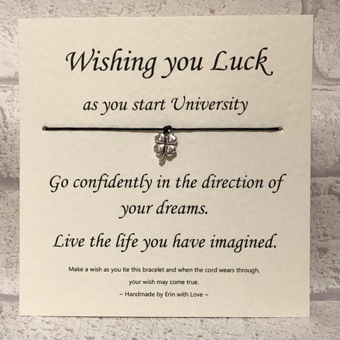 Good Luck At University...  Wish Bracelet