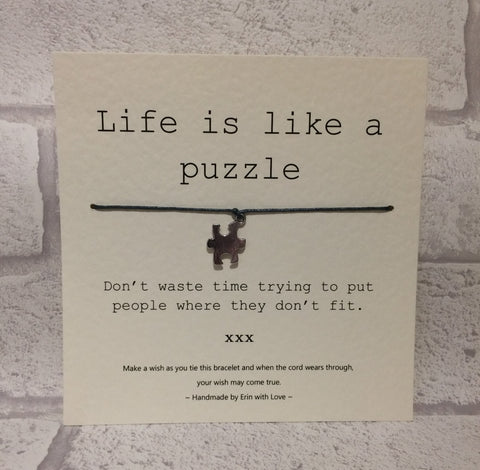 Life Is Like A Puzzle...  Wish Bracelet