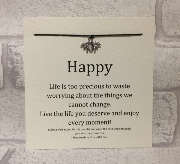 Bee Happy  Wish Bracelet