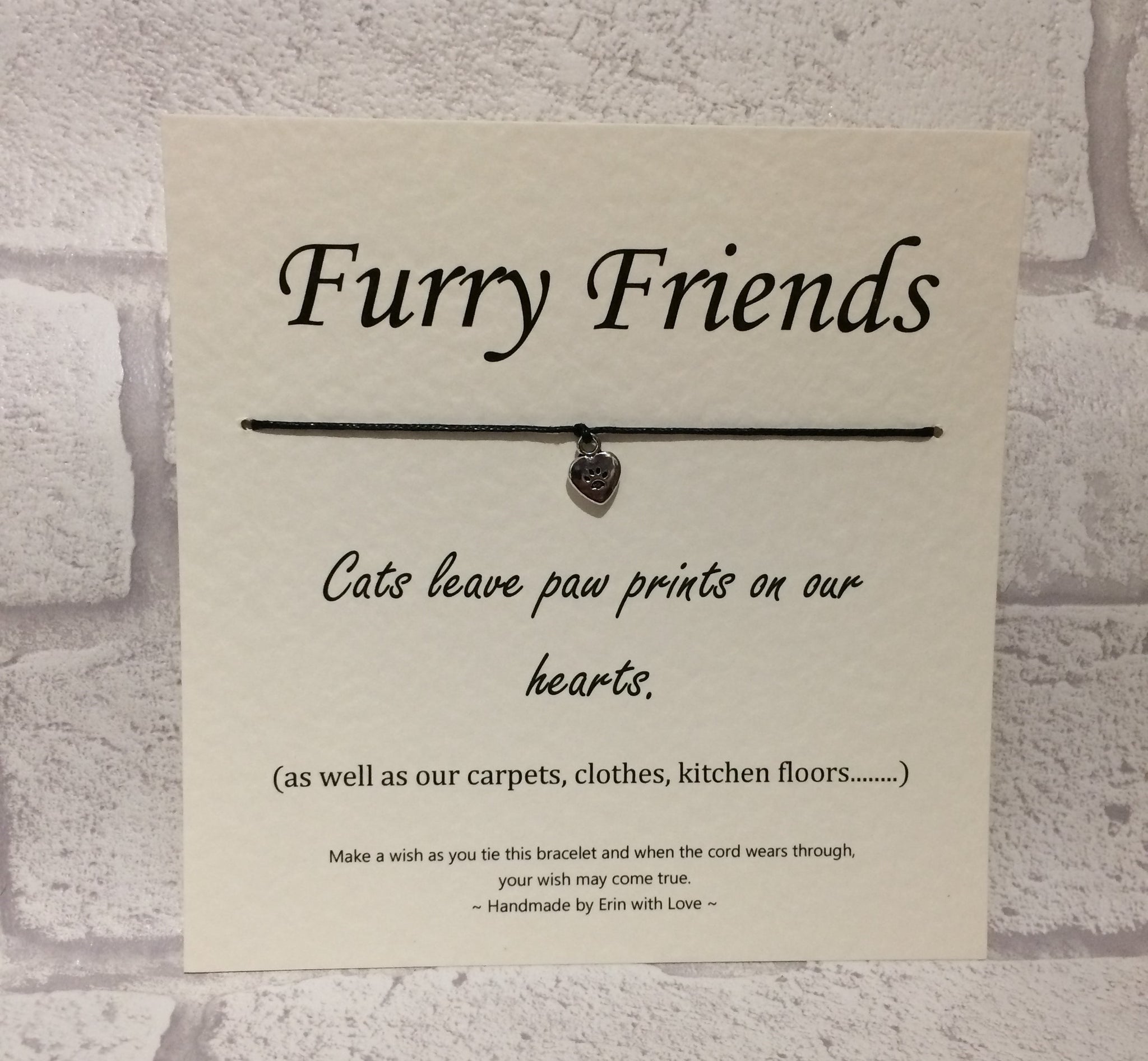 Furry Friends - Cats Leave Pawprints...  Wish Bracelet