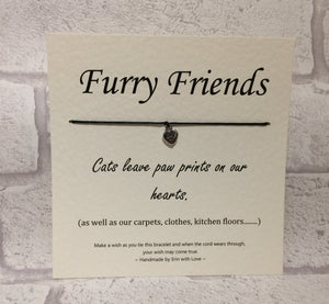 Furry Friends - Cats Leave Pawprints...  Wish Bracelet