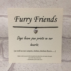 Furry Friends - Dogs Leave Pawprints...  Wish Bracelet