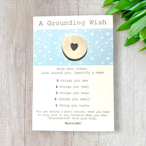 A Grounding Wish Ceramic Wish Token and Card