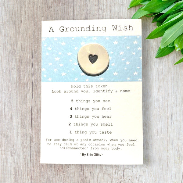 A Grounding Wish Ceramic Wish Token and Card